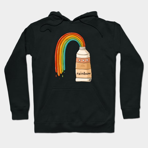 Rainbow paint tube Hoodie by Tania Tania